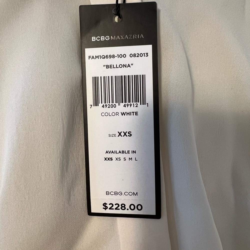 BCBGMaxAzria Cream Relaxed Blouse with Mandarin Collar (XXS) NWT - Picture 3 of 5